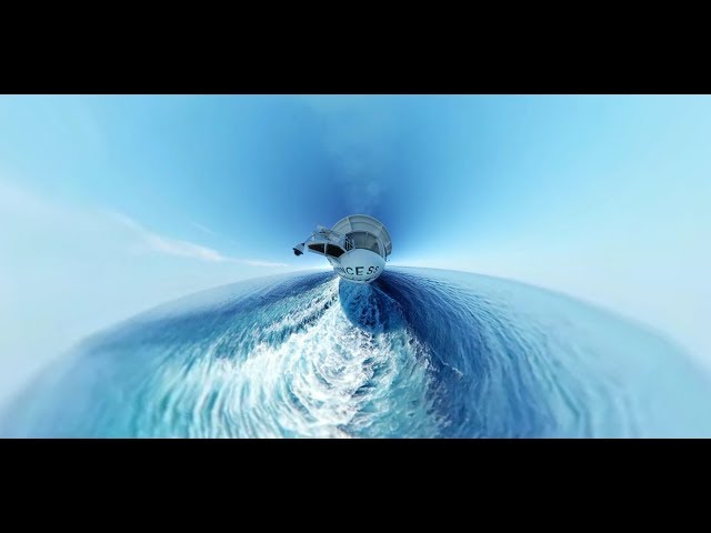 Cruise ship wake in 360