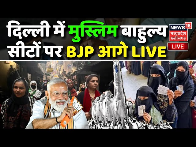 Delhi Chunav Results LIVE : दिल्ली में मुस्लिम बाहुल्य सीटों पर BJP आगे | AAP VS BJP | Muslim Voters