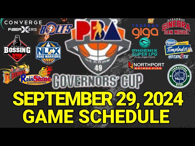 PBA Game Schedule Today | September 29, 2024 | PBA Governors' Cup Quarterfinals Update