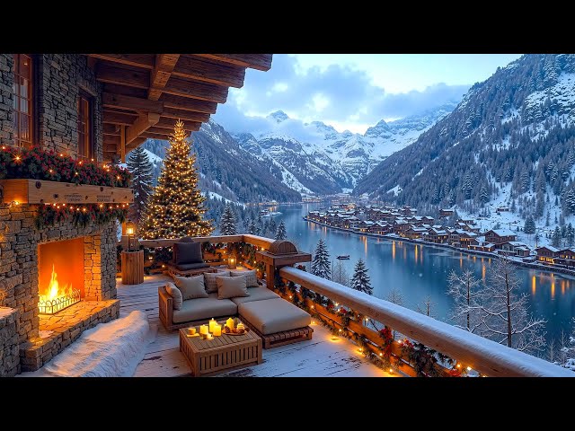 Cozy Winter Vibes 🎄Smooth Jazz, Snowfall, and Fireplace Glow on the Terrace for a Perfect Christmas