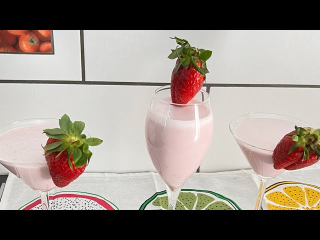 Refreshing strawberry milkshake