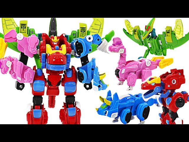 4 unit robot GoGoKing appeared! Dinosaur Expedition Team GogoDino! | DuDuPopTOY