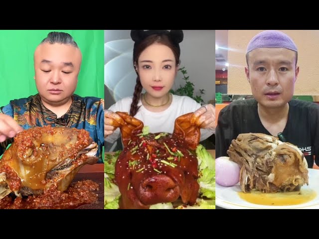 Chinese Food Mukbang Eating Show | Spiced Sheep's Head #163 (P629-631)