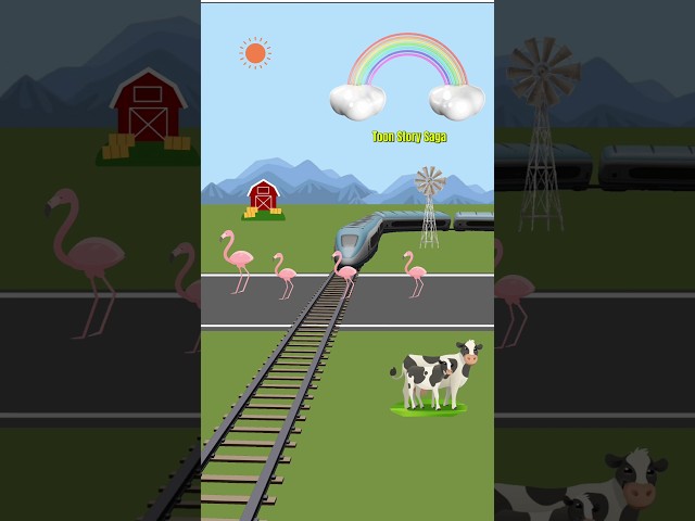 Flamingos 🦩are crossing the railway track and the express train is approaching fast | Flamingo Video