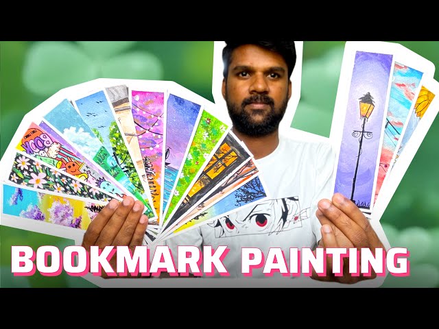 Bookmark painting tutorial in Tamil | acrylic painting ideas in Tamil