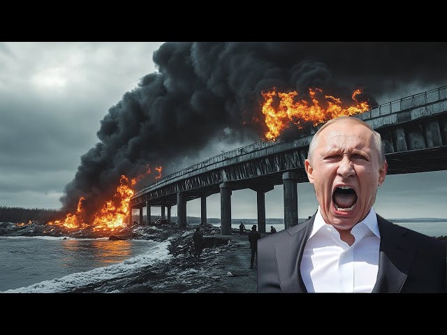 The Crimean Bridge is gone forever! Ukrainian F-16s destroy Russian Elite convoy on bridge