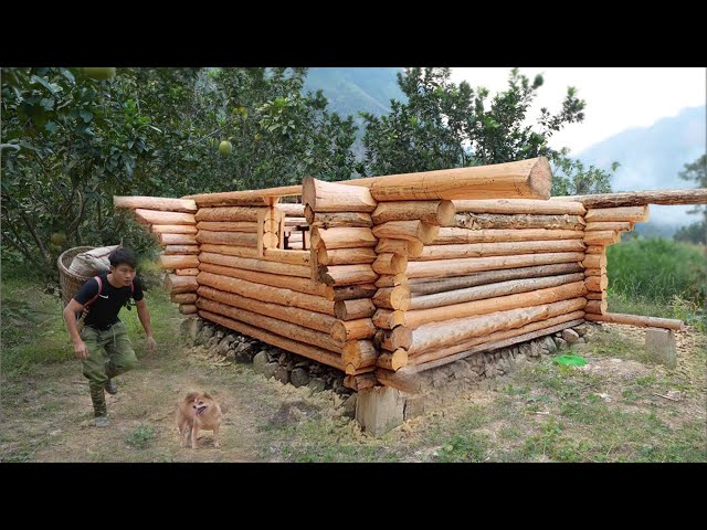 Fishing to sell, buy materials, 3 month transporting wood and natural stone to build a log cabin