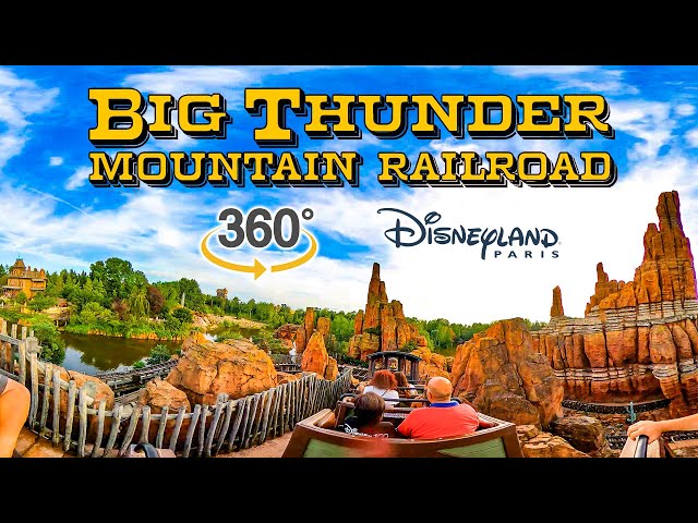 VR 360 Big Thunder Mountain Railroad Roller Coaster On Ride POV Disneyland Paris 2023 08 18