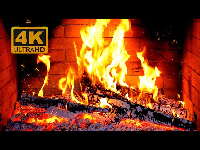 🔥 Fireplace 4K UHD! Fireplace with Crackling Fire Sounds. Fireplace Burning for Home