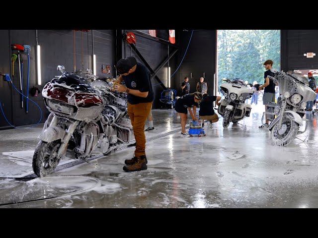 Washing Motorcycles to Help Drive Donations to a Children's Hospital