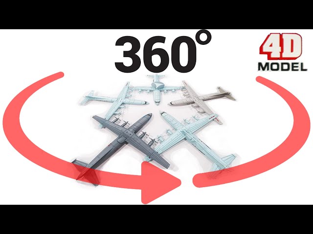 360 degree video - 4D Puzzle Model 1/240 Plane Series in detail!