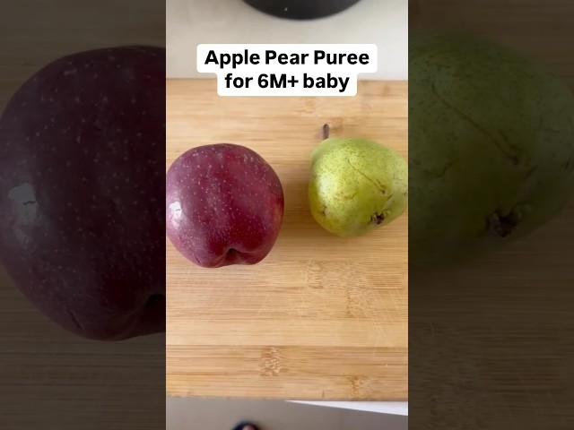 Apple Pear Cinnamon Puree for 6+ month baby | Quick healthy instant food recipe#babyfood#ytshorts