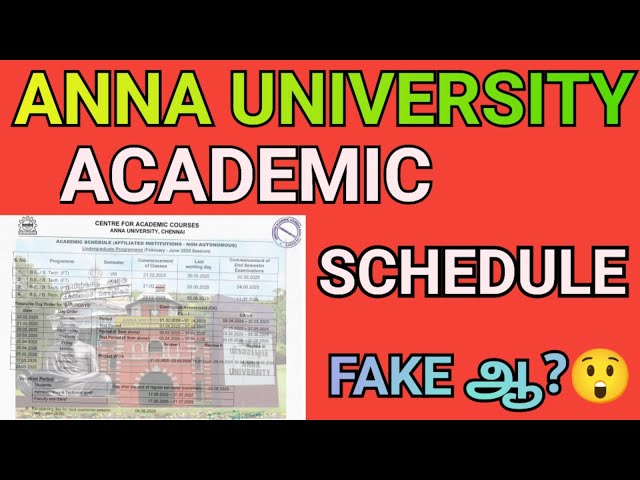 Anna University Academic Schedule Fake?🤔| Engineering Academic Schedule |Reopen| Holidays | Semester