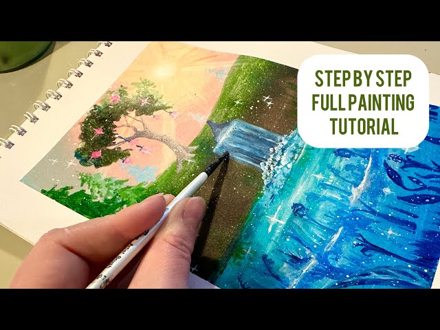 How to paint a fantasy landscape in acrylics for beginners 2025 | Step by step tutorial