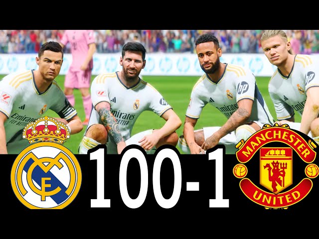 FC 24 -MESSI RONALDO NEYMAR & MBAPPE | ALL STARS |  AL NASSR 100-1 MANCHESTER UNITED #fc25