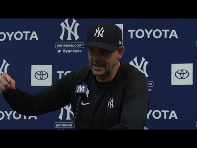 Aaron Boone on day two of Spring Training