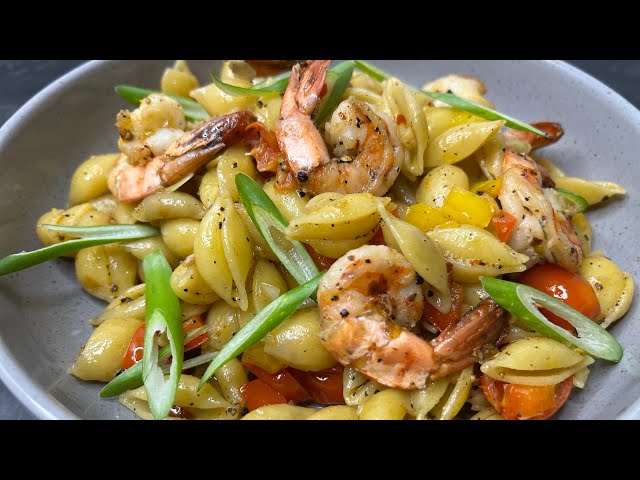 Delicious Shell Pasta with Shrimp :Easy Quick Weeknight Dinner