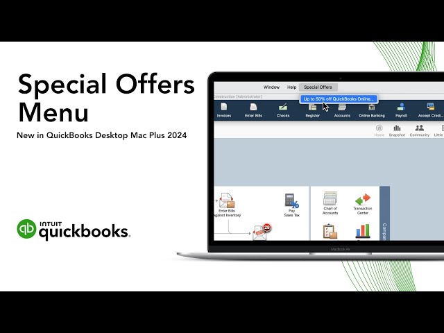 Special Offers Menu | New in QuickBooks Desktop Mac Plus 2024