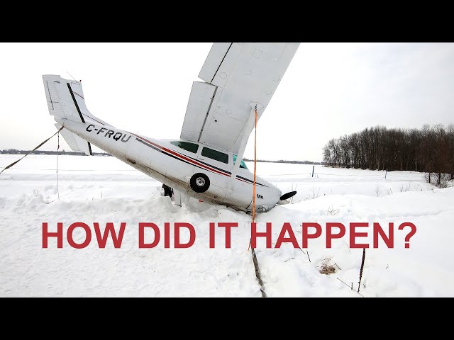 Airplane crash on icy runway