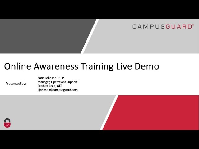 Online Awareness Training Live Demo