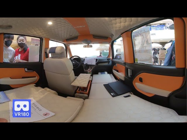 3D 180VR 4K Mini Car like KIA RAY remodel to Camper Check Interior of Camping Car & Picnic Fair