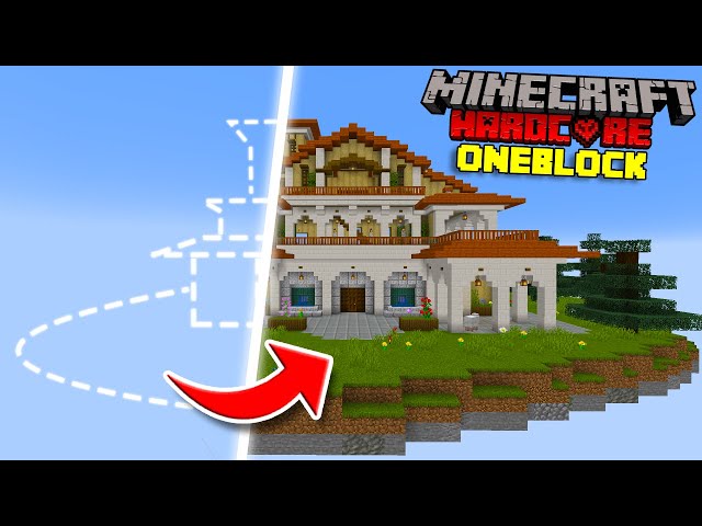 I Built a MANSION in Minecraft One Block Hardcore! (#6)