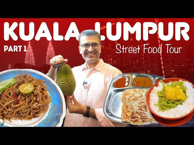 Best Kuala Lumpur SAMBAL Street FOOD Tour, Part 1 I Roti Canai, Mee Goreng Mamak, DURIAN Chendol