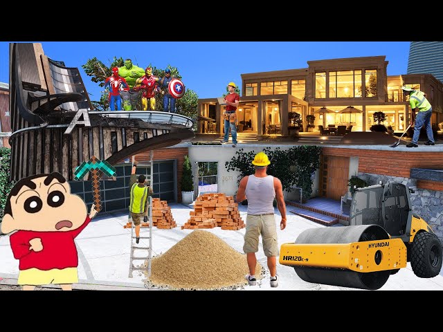 GTA 5 : Franklin & Shinchan Ultimate Luxury Avengers House Upgrade GTA 5 !