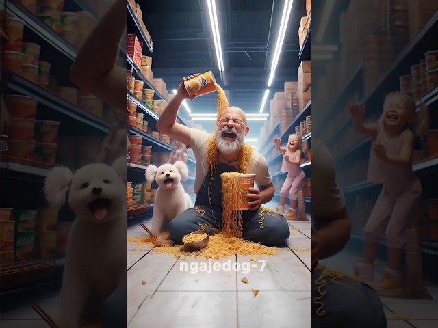 🐶 Wholesome Noodle Chaos with Dog: A Joyful Supermarket Adventure #shorts #dogs #puppy #funny