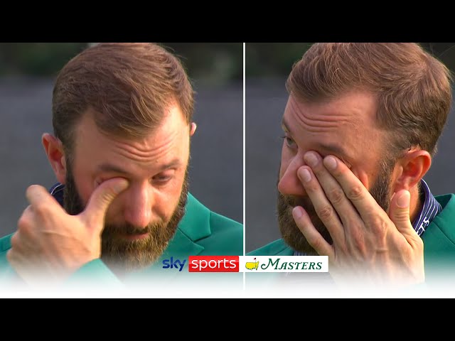 Emotional Dustin Johnson interviewed after Masters victory! 🏆