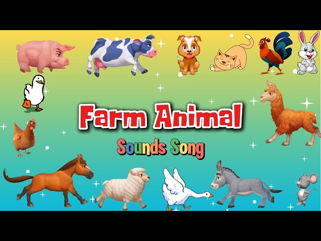 Farm Animal Sounds Song S0101 | Little Bunny Learns | Nursery Rhymes