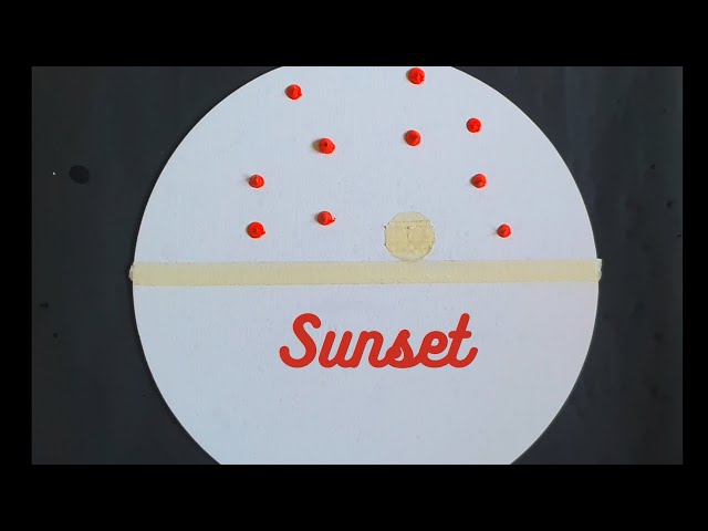 Easy acrylic painting for beginners | easy sunset painting video | Round canvas painting