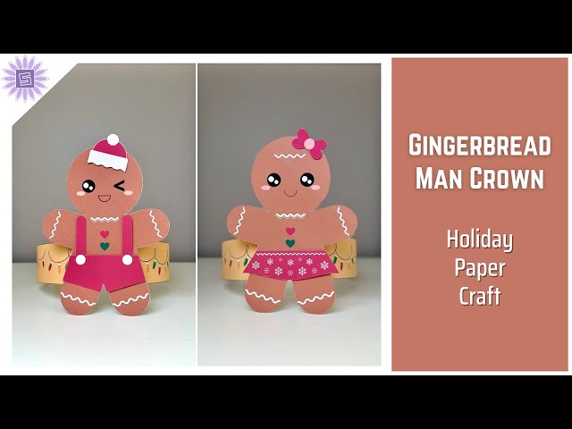 Gingerbread Man Crown Christmas Winter Holiday Party Craft Paper Scissors Craft squaresunflower.com