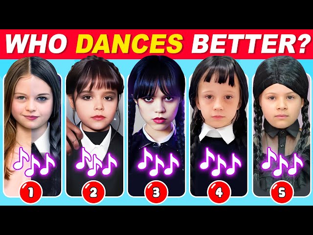 Who Dances Better? Wednesday Dance Edition 💃🖤💃 Salish Matter,Like Nastya,Jenna Ortega,Kassie,Skibidi