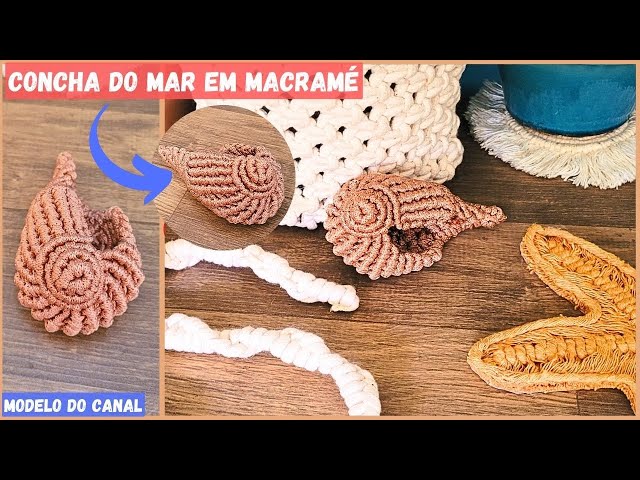 GOLDEN MACRAME SEASHELL FOR DECORATION - CRAFTS - MACRAME CHANNEL - HOW TO MAKE A SEASHELL