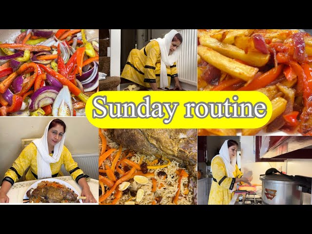 Sunday Routine In UK || Chili Chips ||  Lamb Leg & Kabuli Pulao | Pakistani Mom Daily Routine In UK