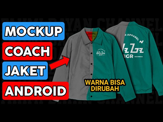 Desain coach jaket di Hp | Coach jaket mockup | GRATIS‼️