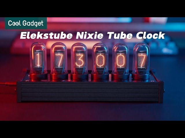 Elekstube Nixie Tube Clock in Cyberpunk&Vintage Decor with Mood Lighting