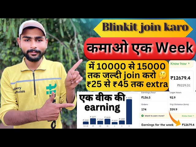 कमाओ एक Week में 10.हज़ार सें 15.हज़ार तक तो Blinkit जल्दी join करो 🤔