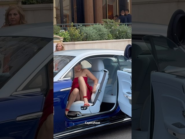 SEXY RICH LADY ARRIVES IN ROLLS ROYCE SPECTRE #monaco #supercars #shorts #viral #trending #foryou