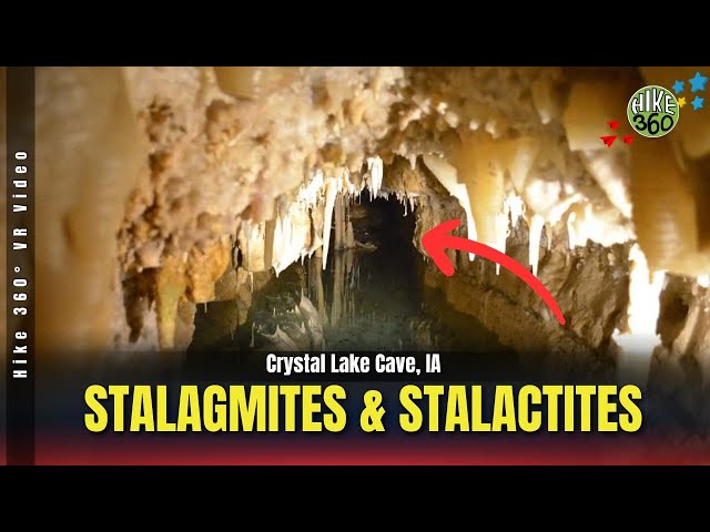 Crystal Lake Cave, IA - Stalagmites & Stalactites (Hike 360° VR Video)