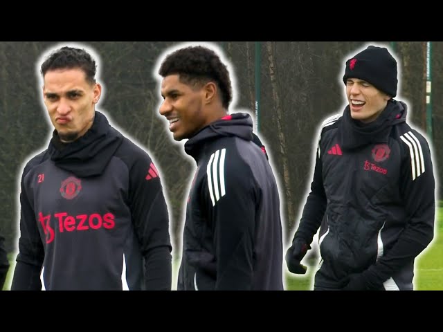 Rashford, Garnacho, Antony ALL TRAIN! | Manchester United train ahead of Rangers Europa League match