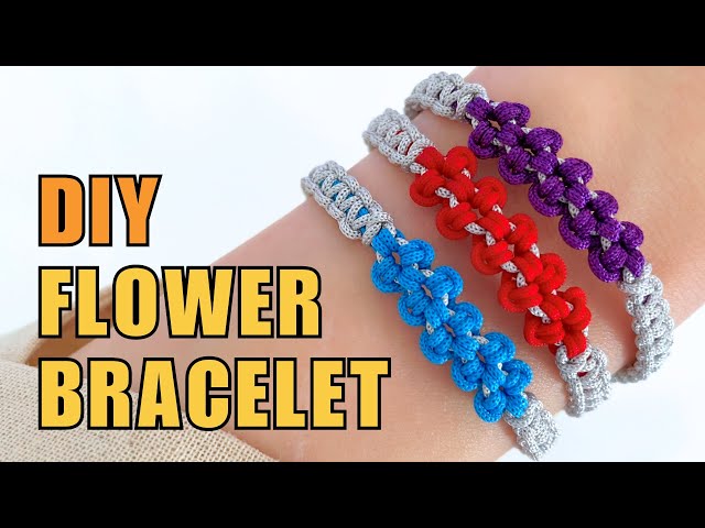 How to Make a Cute Flower Bracelet at Home 🌼 Beginner-Friendly Macrame!