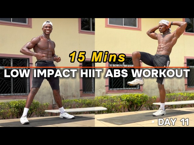 15 MINUTES LOW IMPACT HIIT CARDIO & ABS WORKOUT FOR BEGINNERS: DAY 11 (No Jumping)