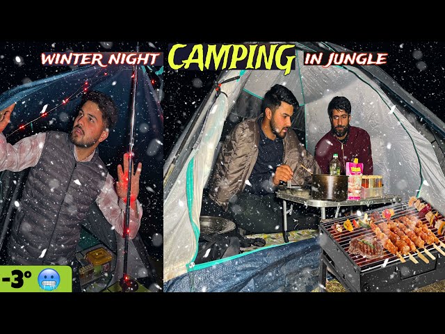 Winter Night Camping In Forest Of Kashmir | Extreme Cold Temp -3° | Camping In India | Camping Trip