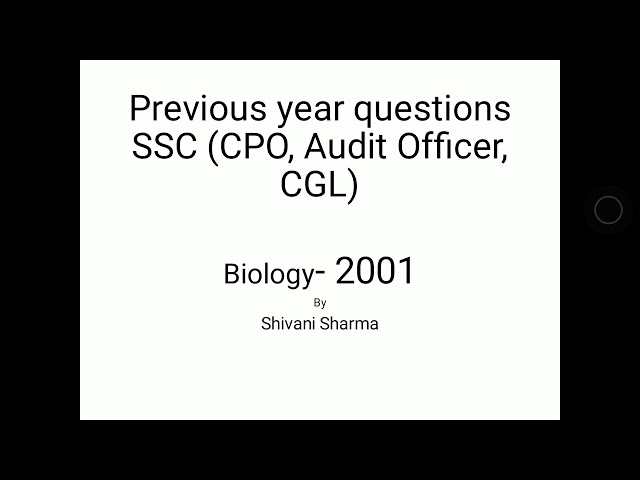 Biology 2001 Previous year questions