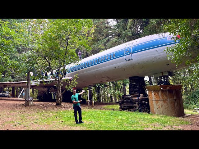 Man Living in an Airplane in Oregon Forest