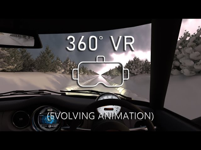 Relaxing Snow Drive with Fading Light - 360 VR