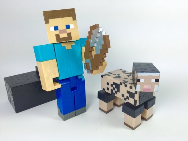 Minecraft Mattel 5 inch Action Figure Shearable Sheep and Steve Mojang Game Biome Best Video