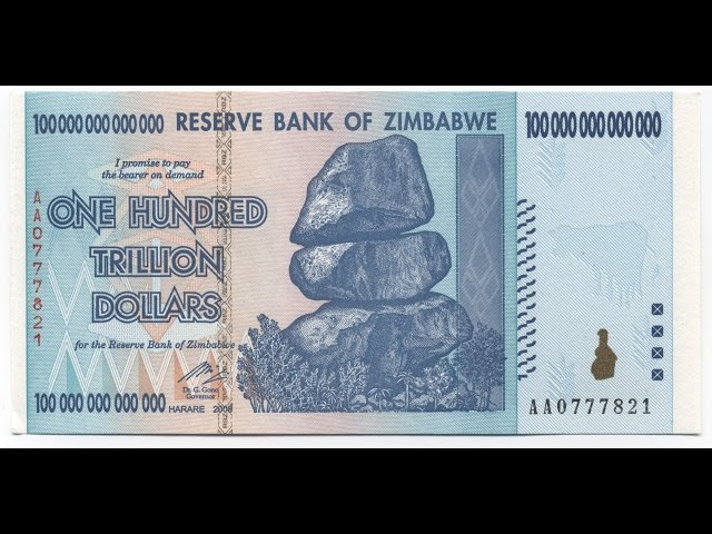 100 Trillion Zimbabwe Dollars | Reserve Bank Zimbabwe | Zim Dollar 40 Cents